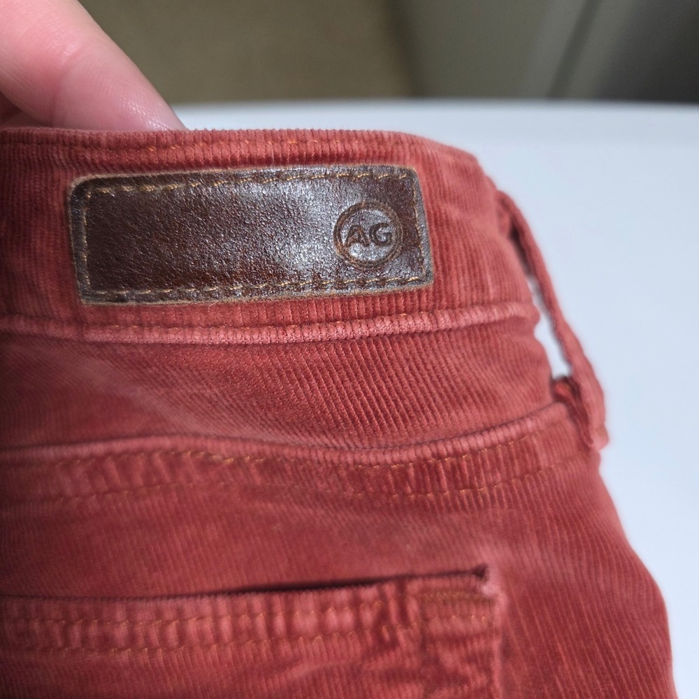 AG Adriano Goldschmied The Stevie Slim Straight Corduroy Pants Rust Orange 30R - Picture 11 of 13